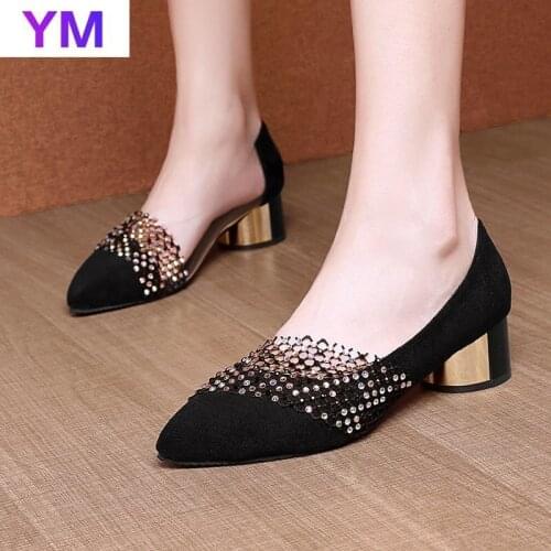 2021 New Women Spring Shoes Ladies Round Heel Slip On Fashion Loafers Female Causal Square Toe Pumps Zapatos De Vestir Mujer