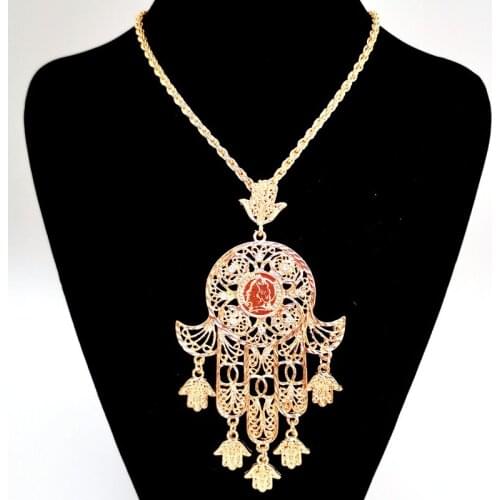 Womens fashion jewelry alloy necklace and pendant fashion necklace, suitable for womens fashion jewelry Collier womans palm