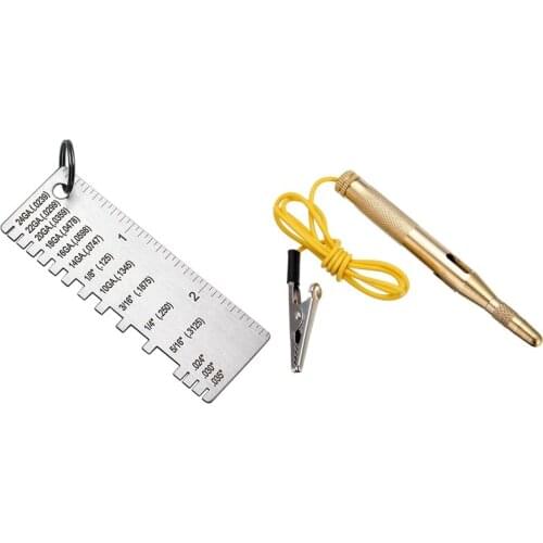 1 Set Car Light Tester Automotive Electrical Tester Test & 1 Pcs Sheet Thickness Gauge Welding Gage Tools