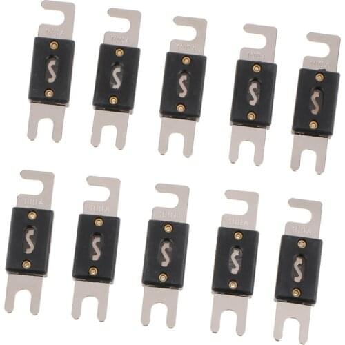 10pcs Car Flat ANL Blade Fuse Audio Electrical Protection Nickel Plated 100A