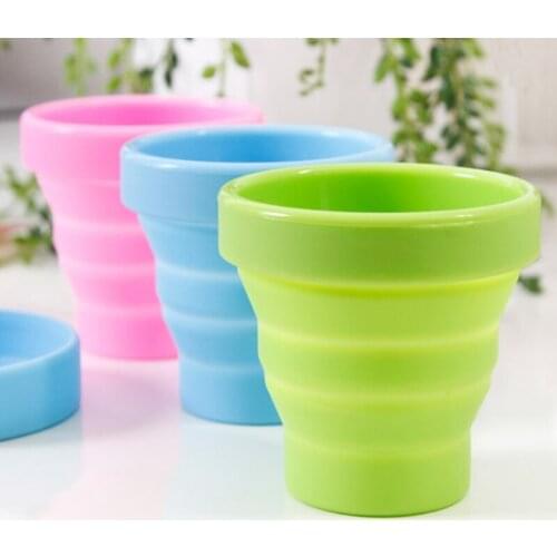 100 Pcs Foldable Drinking Bottle Silicone Water Bottle Outdoor Camping Travel Folding Telescopic Water Bo't't'le