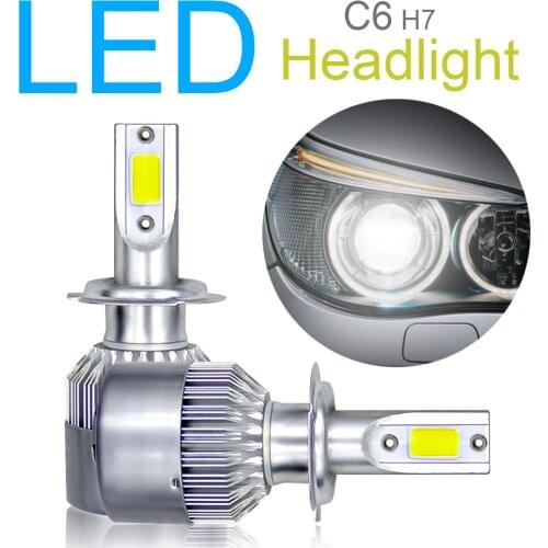 2Pcs H4 H7 H8 H9 H10 H11 9005 HB3 9006 LED Auto C6 Car Headlight Bulb 120W 10800LM 6000K White Light COB LED Hi Lo Turbo Light