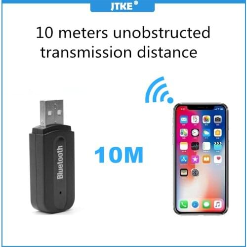 JTKE Bluetooth Audio Receiver Adapter Wireless Music A2DP Dongle with 3.5mm jack AUX transmitter USB charging