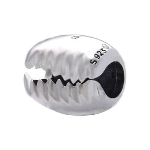 Ajax Real 925 Sterling Silver Shell Beads Charms For Bracelet & Bangle Fashion Jewelry Women Gift Wholesale