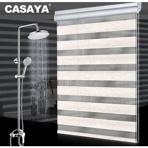 Free shipping double layer zebra blinds fabric inserted dust cover day and night roller blinds for customized size