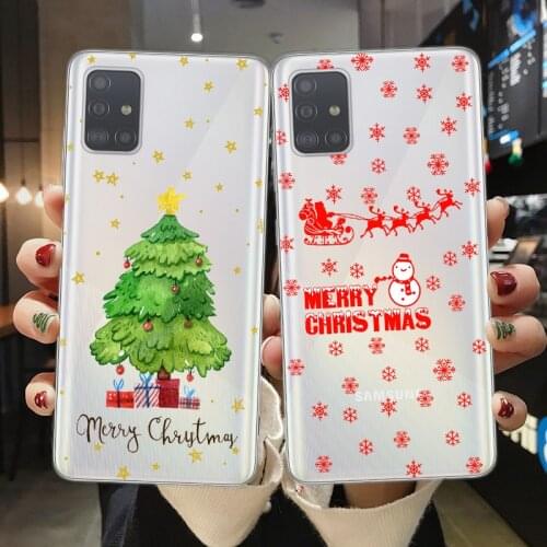 FLYRUI Merry Christmas Phone Case For Coque Samsung A51 A71 A21S A10 A20 A30 A40 A50 A70 A6 Plus A7 A9 2018 Cover New Year Coque