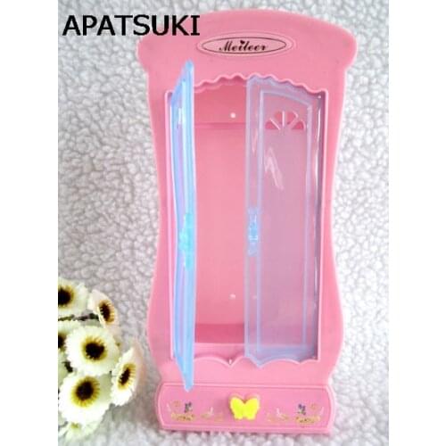 Children Kids Baby Girls Cute Lovely Mini Toy Wardrobe Furniture Closet for Barbie Dolls Dollhouse Xmas Gift