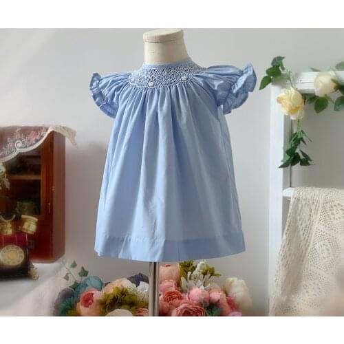 Baby Girls Smocked Dress Toddler Handmade Smock Clothes for Children Boutique Vestidos Infant Girl Embroidery Dresses and Pants