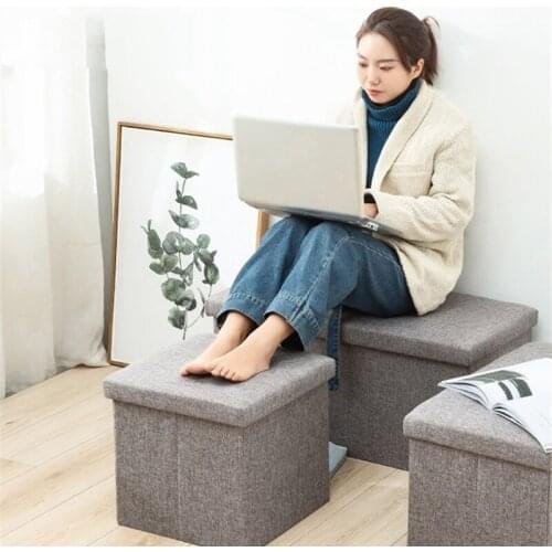 Household Storage Stool Fashion Chair Living Room Upholstered Stool Household Furniture Multifunctional