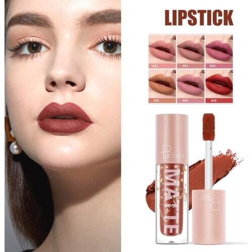 12 Color Lipstick not Easy to Fade Moisturizing Long Lasting Velvet Matte Liquid Lip Glaze Cosmetics Lasting Lipstick Makeup