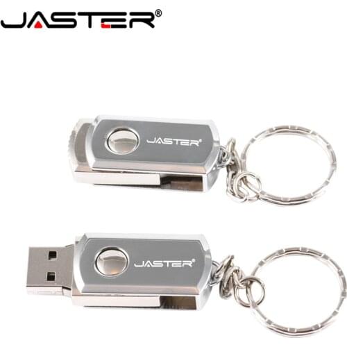 JASTER stainless steel swivel USB Flash Drive Key Chain Pen Drive 4GB 8GB 16GB 32GB 64GB 128GB usb stick Pendrive Memory Stick