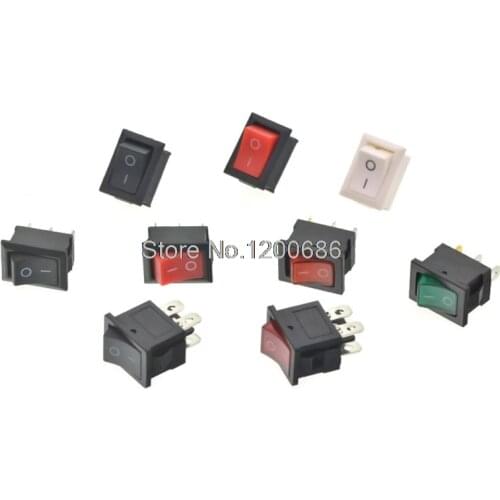 KCD1 3 Pin On/On 2PIN ON/OFF ON-OFF-ON 2xON-OFF 2P 4 Pin 3P 6P Rocker Boat Switch 6A/250V 10A/125V AC