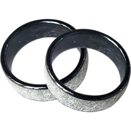 125KHZ or 13.56MHZ RFID Ceramics Smart Finger Bright silver Ring Wear for Men or Women