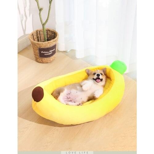 Banana Cat Bed House Cute Cozy Cat Mat Beds Warm Durable Portable Pet Basket Kennel