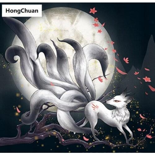Nine Tail Fox 5D DIY Square/Round Diamond Painting Cross Embroidery Home Decor High-end Mural Diamond Mosaic Gift