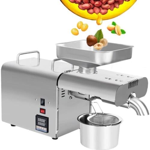 Oil Press Machine 750W Commercial Automatic Extractor Presser Hot Cold Oil Maker Stainless Steel Expeller