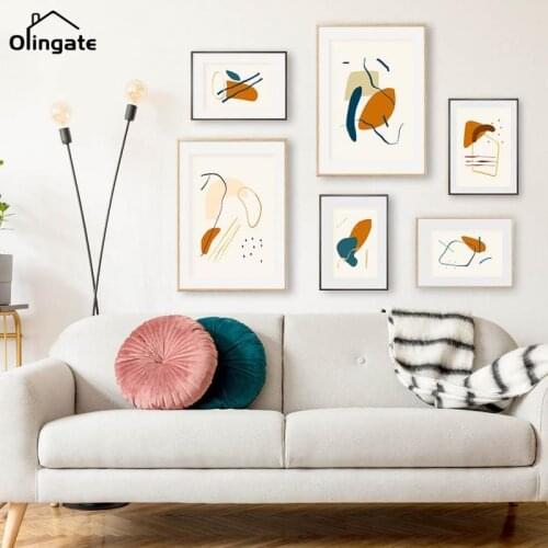 Trendy Creative Texture Abstract Brush Strokes Geometric Canvas Painting Poster Print Wall Art Pictures Living Room Home Decor