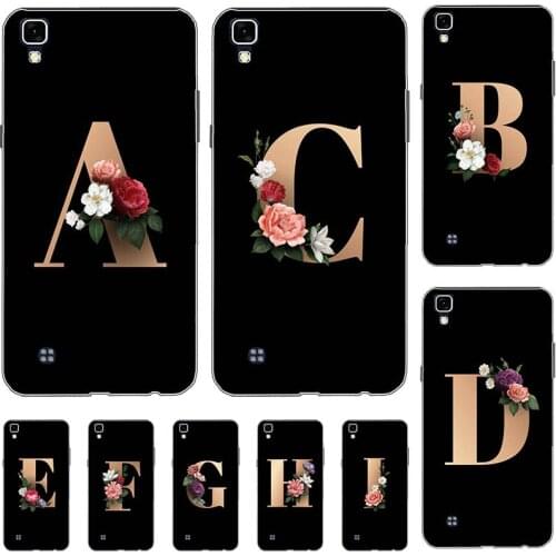 For LG X Power K210 K220 K220ds 5.3" Case Cute Lovely Cartoon Pattern Flower Black Letters Silicone Soft Back Cover
