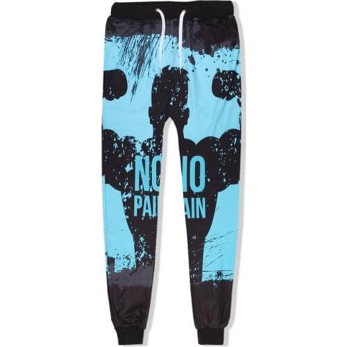 New Unisex Fitness Runnning 3D Print Loose Pants Mens Cool Street full Length Pencil Pant Womens Casual Trousers Streetwear