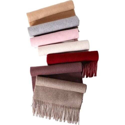 New Autumn Winter Warm Pure Lamb Wool Color Scarf Men Women Male