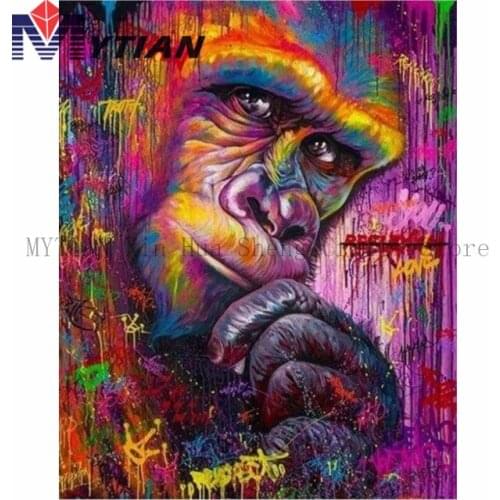 Orangutan art 5D Diamond Painting Kit Full Square Round Drills Canvas Wall Decor diy Animals Mosaic Diamond Embroidery Set Gift