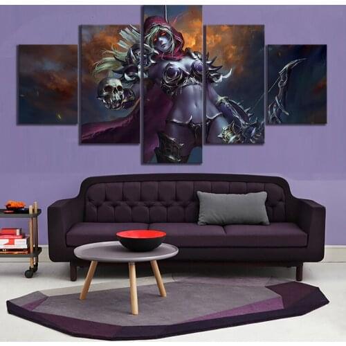 5 Piece Classic Game WOW Warcraft DOTA 2 Painting Poster Decorative Mural Art Room Wall Decor Canvas Painting Wholesale