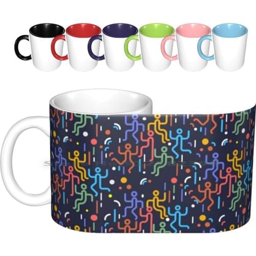 Latest Fashion Trend Of 2020 : Abstract Pattern Of Colorful People Ceramic Mugs Coffee Cups Milk Tea Mug Popular Popular Trends