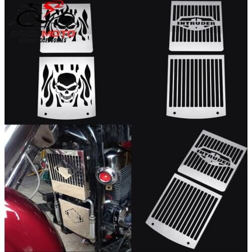 2 Pcs Motorcycle Bone Skull Grill Grille Fuel Tank Guard Radiator Cover For Suzuki VL 1500 1500LC VL1500 Intruder 1998 - 2008
