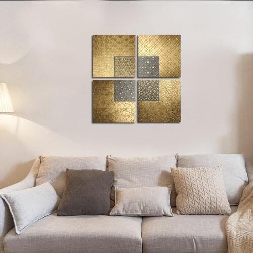 Luxury Wall Art Modern Nordic Abstract Line Posters Geometric Gold Canvas Painting Modern Pictures for Bedroom Living Room Decor