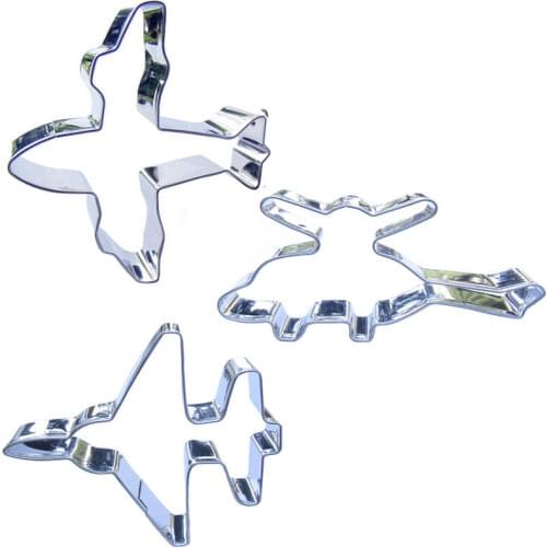 Fighter planes , Helicopters shapes 3 pieces biscuit cutting molds, baking tools, cake decorating soft candy tools