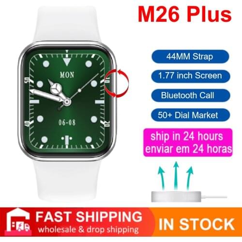 M26Plus Smart Watch 1.77 Inch Screen Bluetooth Call Wireless Charger M26 Plus Men Women Smartwatch PK W26+ IWO15 HW22 Pro W56
