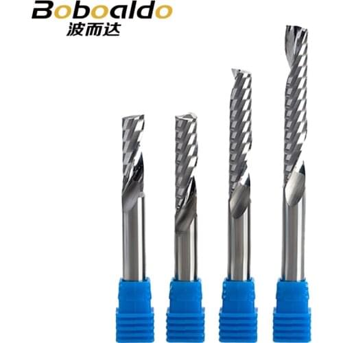 1pc 8mm Single Flute Spiral Cutter 3A TOP Qualit CNC Router Bits Wood Acrylic PVC MDF End Mill Carbide Milling Cutters
