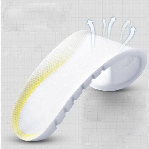 Womens Running Light Weight Insole Ladies Soft High Elastic White Sports Insoles Shock Absorption Breathable Shoe Pad for Men