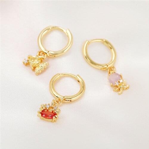 Marine Animal Goldfish Hoop Earrings Copper Bijoux Femme Gold Color Cute Starfish Drop Earrings For Girls Beach Jewelry