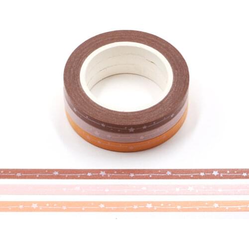 1PC slim Foil Stars Design washi tape scrapbooking Photo Album Tools Kawaii Scrapbook Paper Stickers stationery masking tape