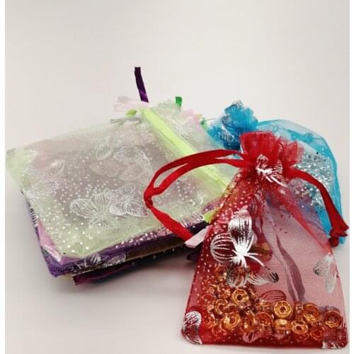 1000Pcs Butterfly Organza Bags 15x20 17x23 20x30 Butterfly Gift Bags for Jewelry Packaging Bag Storage Display Drawstring Bag