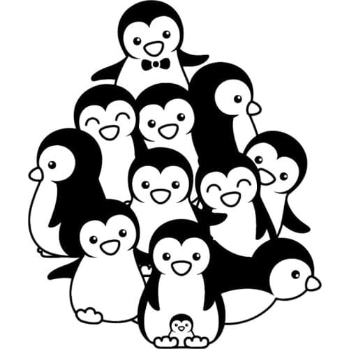 13.6cm*16.1cm Penguins Decor Car Sticker Motorcycle Vinyl Decal
