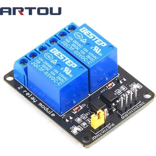 3.3V 3V 2 Channel Relay Module with Optocoupler Relay Output 2 way Relay Module for Arduino