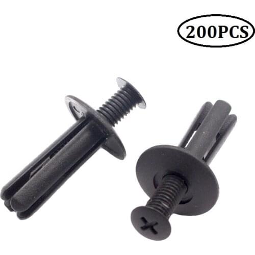 200pcs 8.5mm Hole Extended Universal Automotive Bumper Fender Plastic Fastener Rivet Clip Screw Expansion Buckle For All Cars