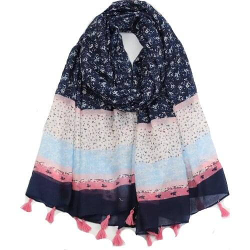 2021 Fashion Newest Floral Printed Cotton Viscose Printed Scarf Shawls Wraps Hijabs 10pcs/lot