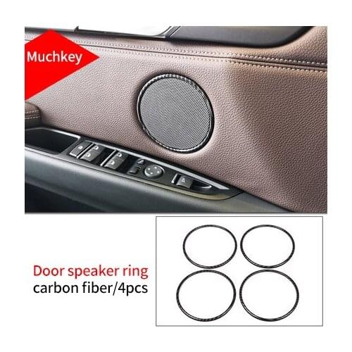 For BMW X5 F15 2014-2018 carbon fiber Door speaker ring 4pcs