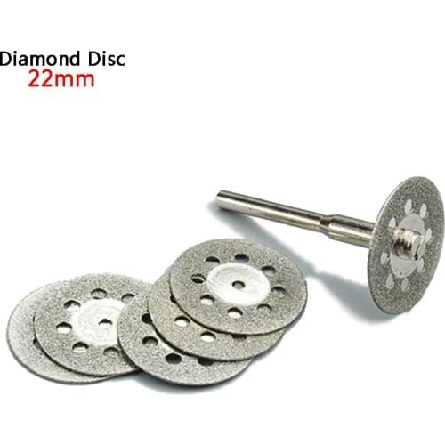 5pc 22mm diamond wheel cutting disc Dremel Rotary Tool accessories set diamond tools for stone diamond grinding wheel for glass