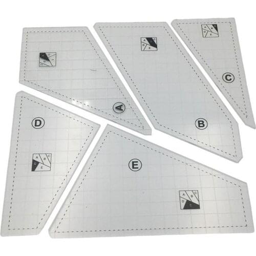 5pcs/set Quilting Rulers Free Motion Set Acrylic Rulers Home DIY Motion Free Sewing Tool Template Rulers For Sewing Patchwork