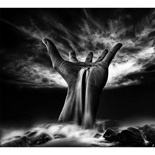 5d DIY Dark Palm Waterfall Diamond Painting Full Drill Embroidery Cross Stitch Mosaic Craft Kit Home Decor Christmas Gift