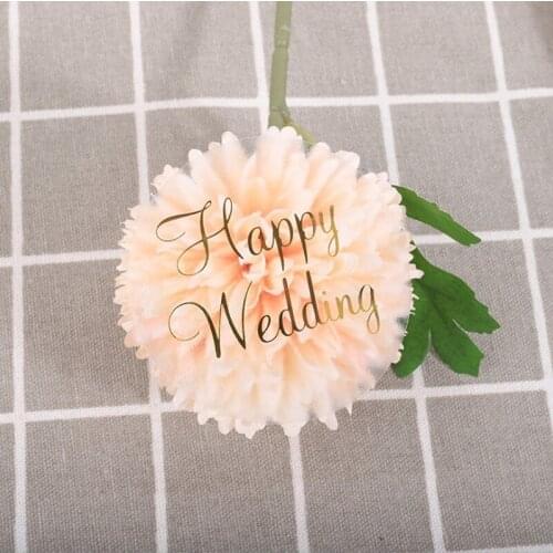 60pcs/pack transparent round Bronzing stamping Happy Wedding sealing sticker large diameter for Carton Box 6CM