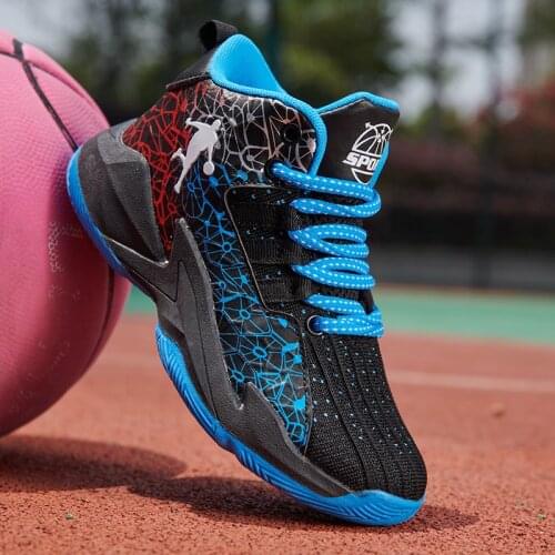 Brand Boys Basketball Shoes Leather Kids Sneakers Non-slip Children Girls Sport Shoes Uinsex Child Trainer Shoe Boy Girl Basket