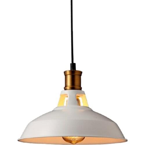 White/Black 28cm E27 AC90V-260V Retro Loft Vintage American Lamp Pendant Light Creative Home Designer for Living Room PLL-162
