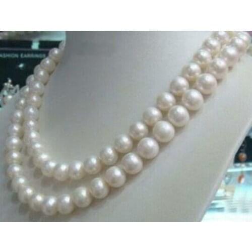 Free shopping! Charming 8-9mm White Akoya Cultured Pearl Necklace Pearl Jewelry Rope Chain Necklace Pearl Beads Natural Stone