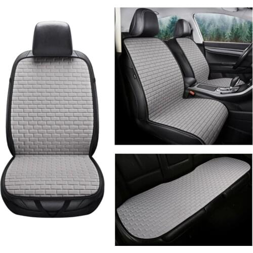 Flax Car Seat Cover Automobile Seat Cushion Pad Mat Protector for Auto Front Rear Car Styling Interior Accessories