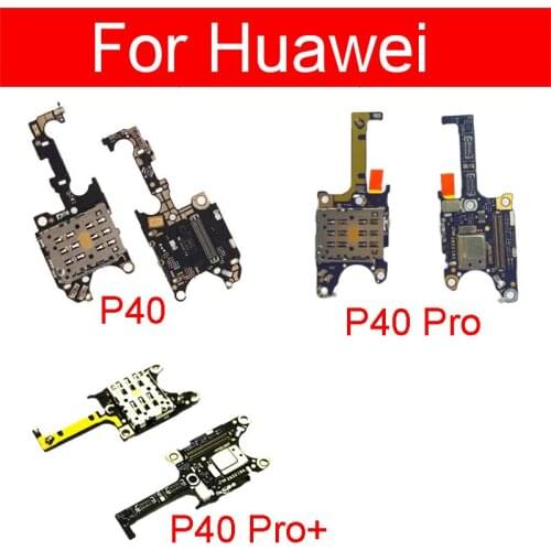 SIM/SD Card Reader Holder Conecction Board With Microphone Flex Cable For Huawei P40 / P40 Pro / P40 Pro+ Replacement Parts